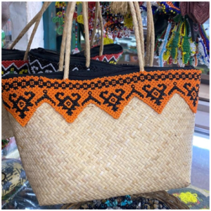 rattan bag made of beads typical of Kalimantan